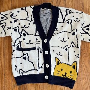 Oversized cat cardigan